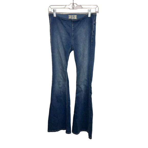 Free People We The Free Penny Pull-On Flare Blue Jeans - Size 25 - Picture 3 of 8